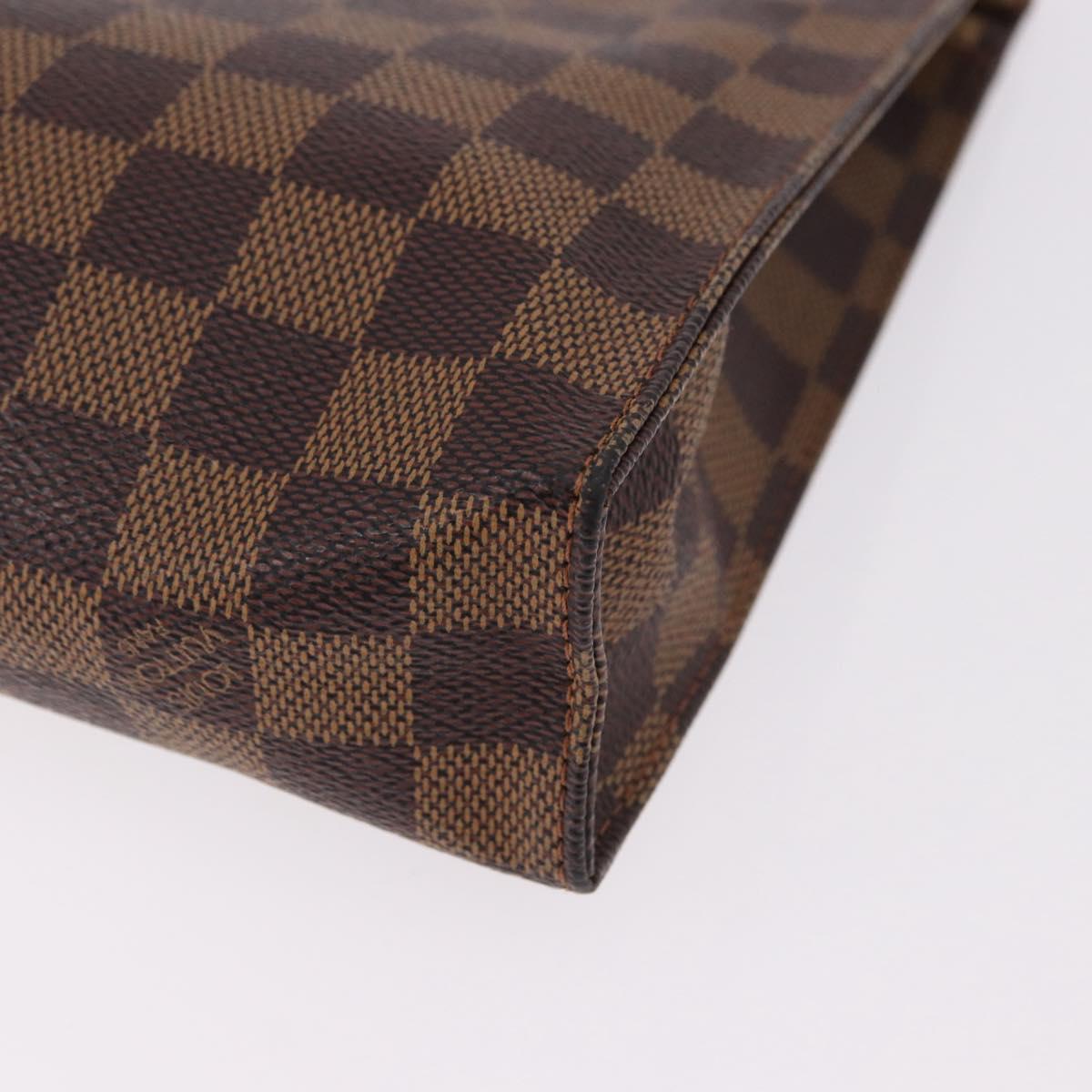 LOUIS VUITTON Damier Ebene Poche Toilette 26 Pouch N47543 LV Auth 190914