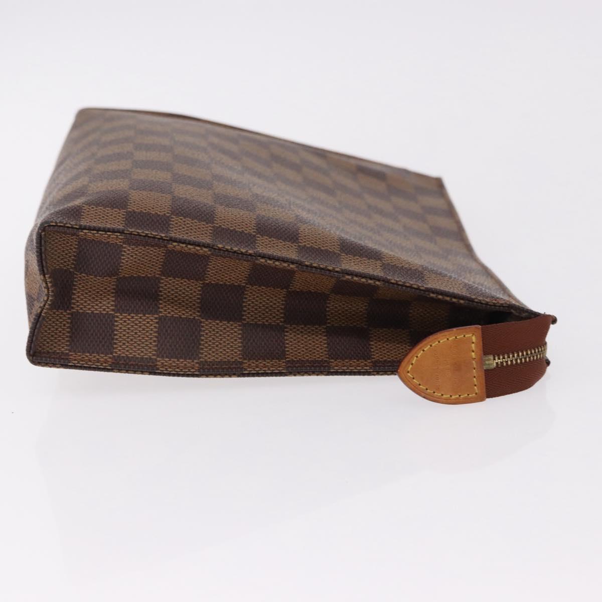 LOUIS VUITTON Damier Ebene Poche Toilette 26 Pouch N47543 LV Auth 190914