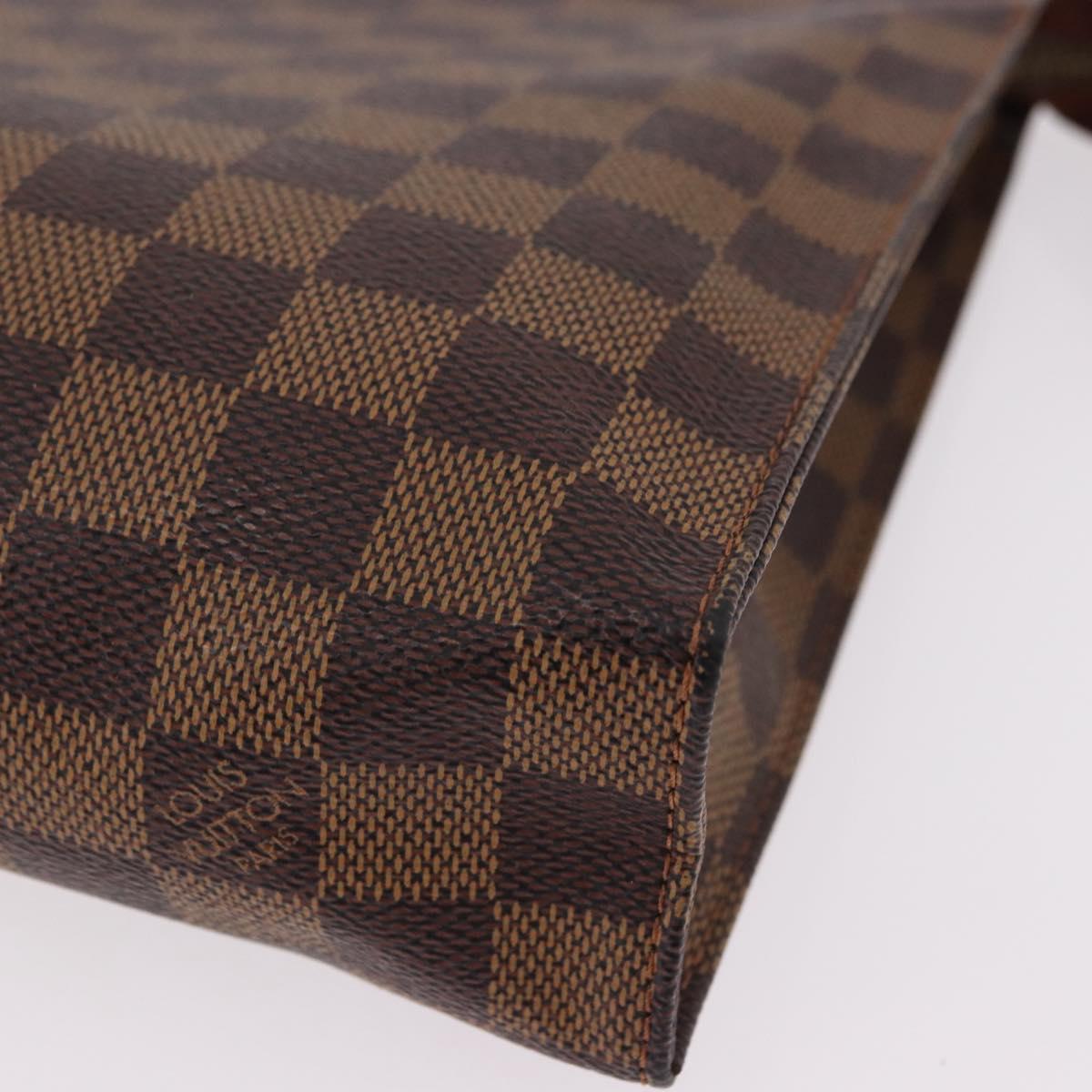 LOUIS VUITTON Damier Ebene Poche Toilette 26 Pouch N47543 LV Auth 190914