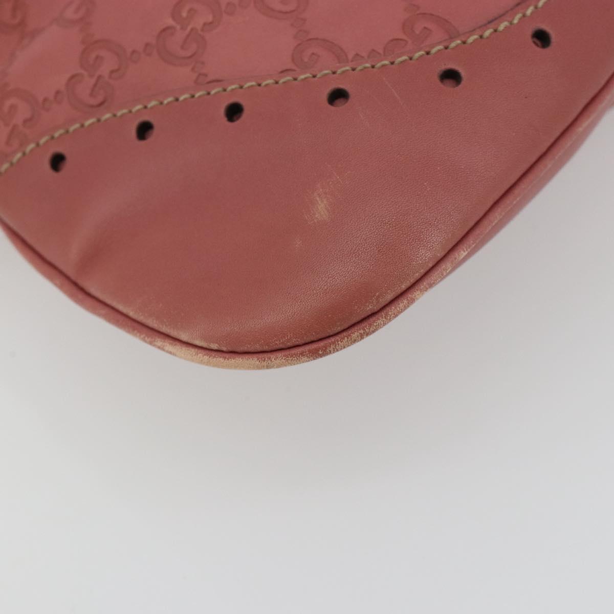 GUCCI GG Canvas Guccissima Horsebit Bag Leather Pink Gold 145781 Auth 190915