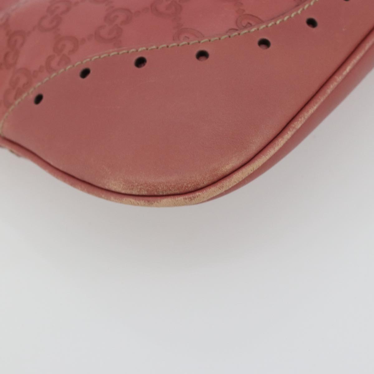 GUCCI GG Canvas Guccissima Horsebit Bag Leather Pink Gold 145781 Auth 190915