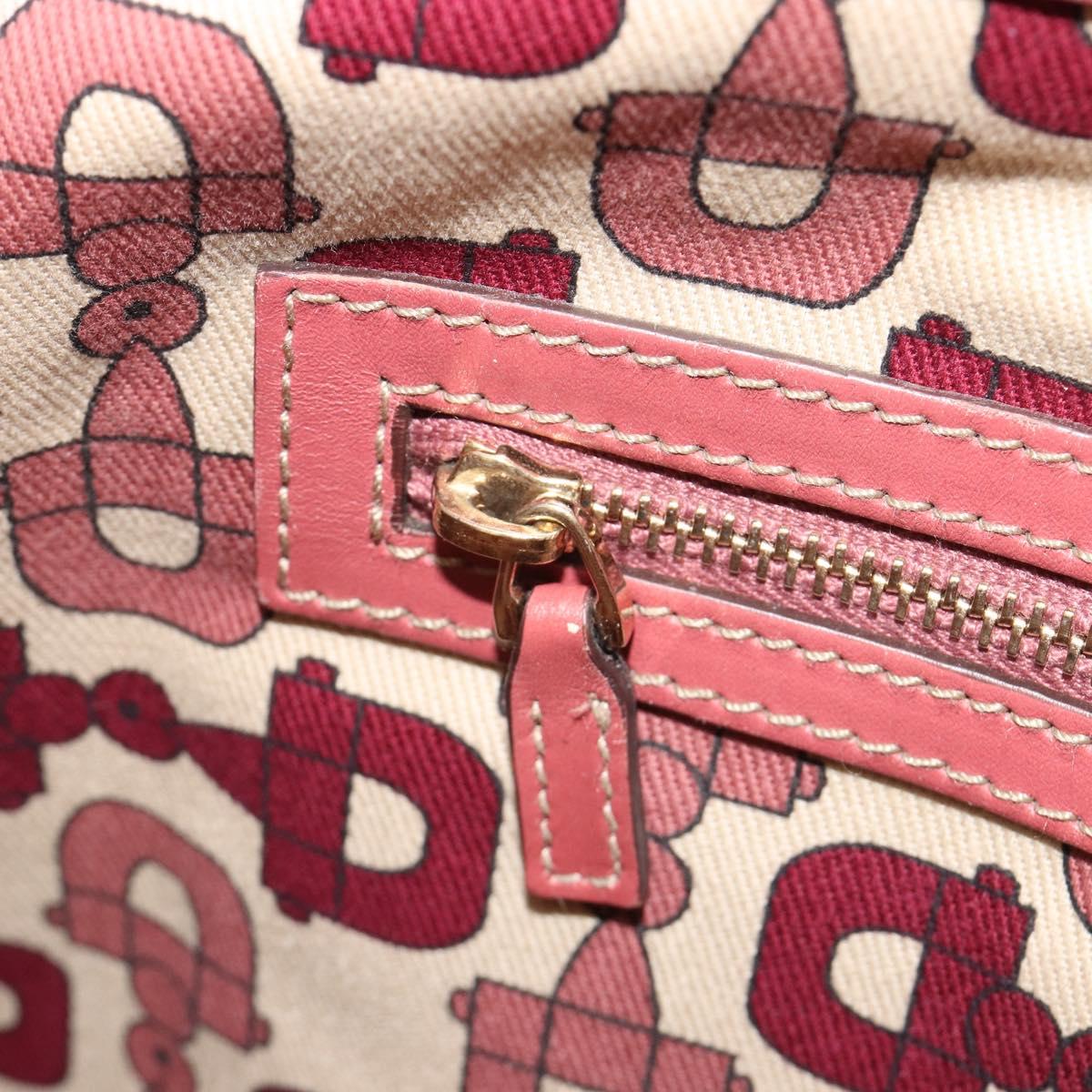 GUCCI GG Canvas Guccissima Horsebit Bag Leather Pink Gold 145781 Auth 190915