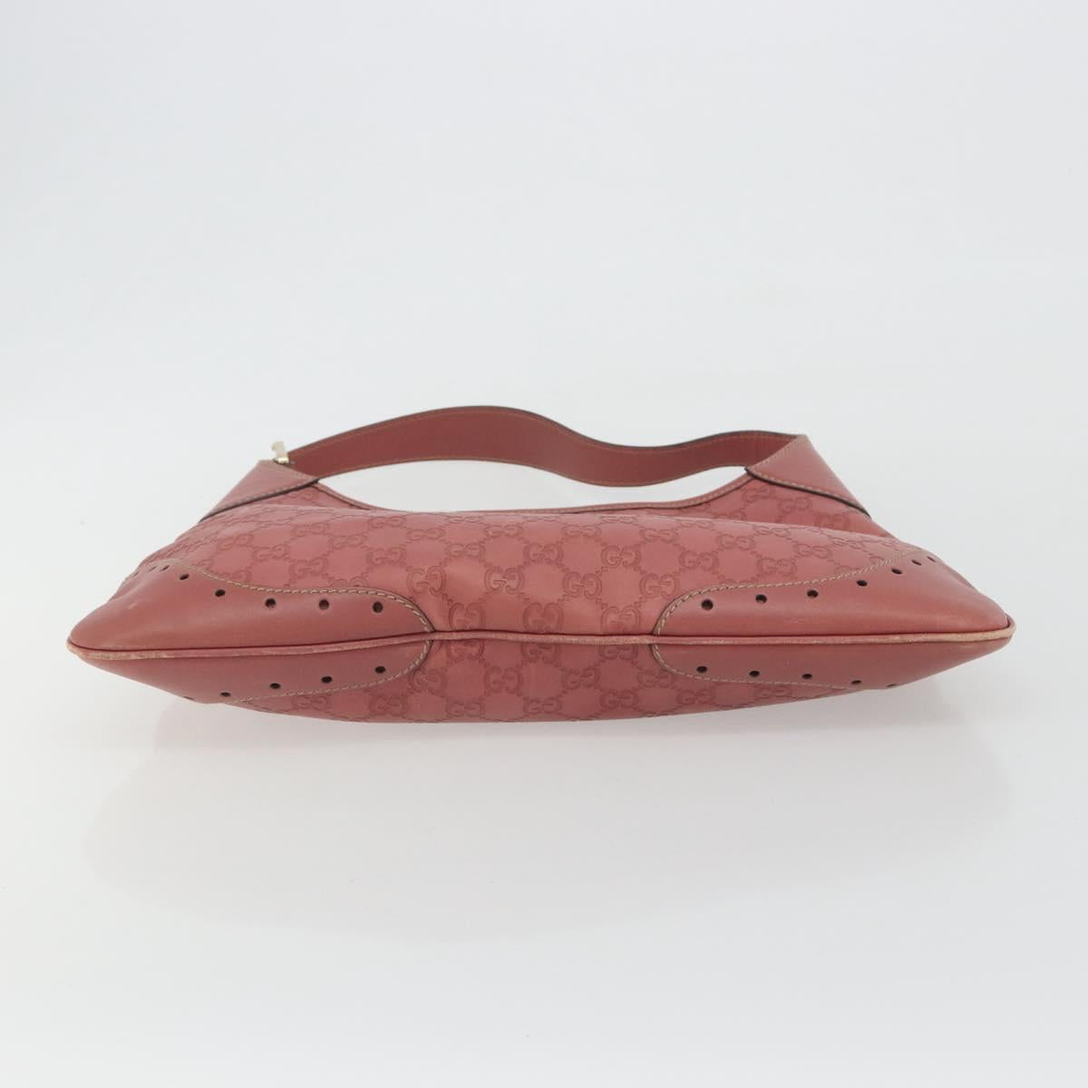GUCCI GG Canvas Guccissima Horsebit Bag Leather Pink Gold 145781 Auth 190915