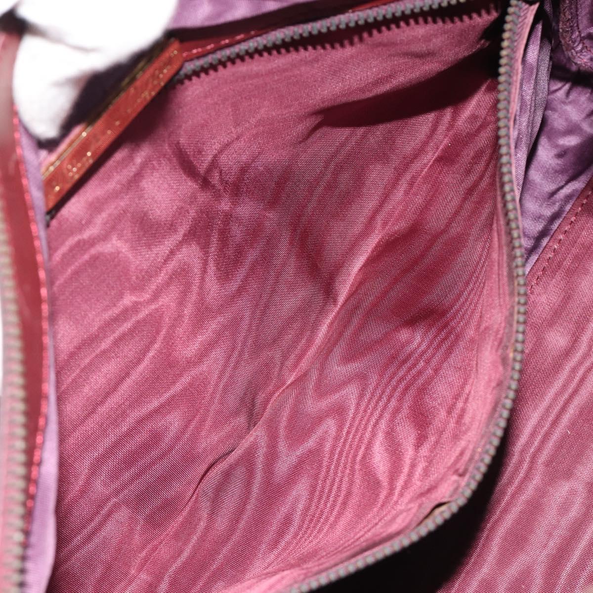 CARTIER Must Line Boston Bag Leather Bordeaux Gold Auth 190924