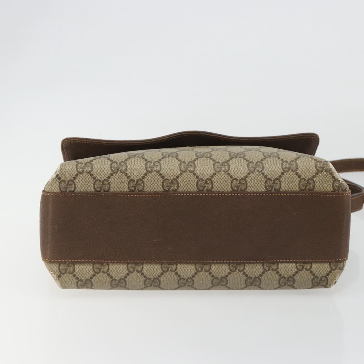 GUCCI GG Supreme Web Sherry Line Bag PVC Beige Gold 904 02 084 Auth 190926