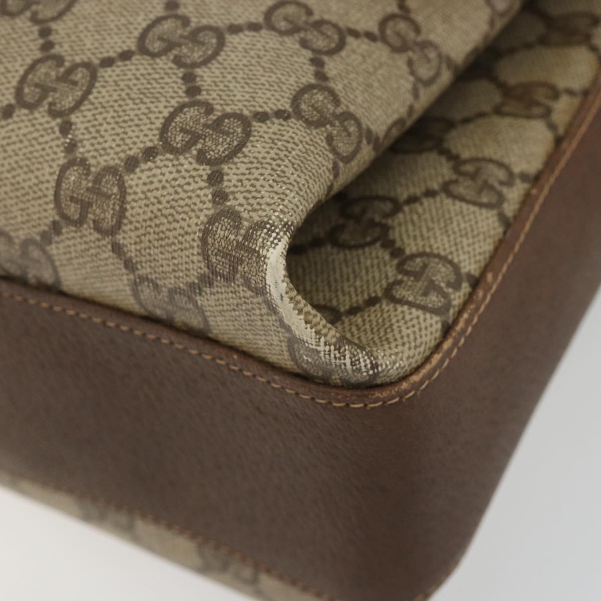 GUCCI GG Supreme Web Sherry Line Bag PVC Beige Gold 904 02 084 Auth 190926