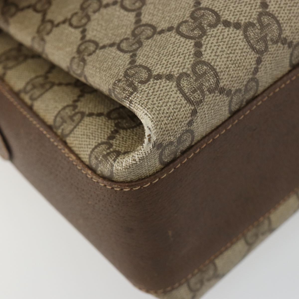 GUCCI GG Supreme Web Sherry Line Bag PVC Beige Gold 904 02 084 Auth 190926