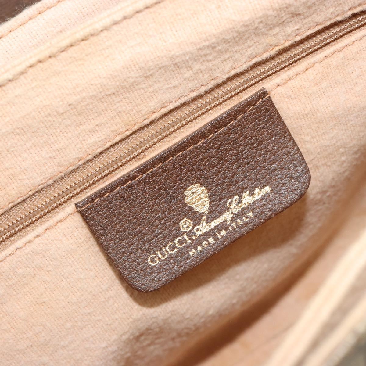 GUCCI GG Supreme Web Sherry Line Bag PVC Beige Gold 904 02 084 Auth 190926