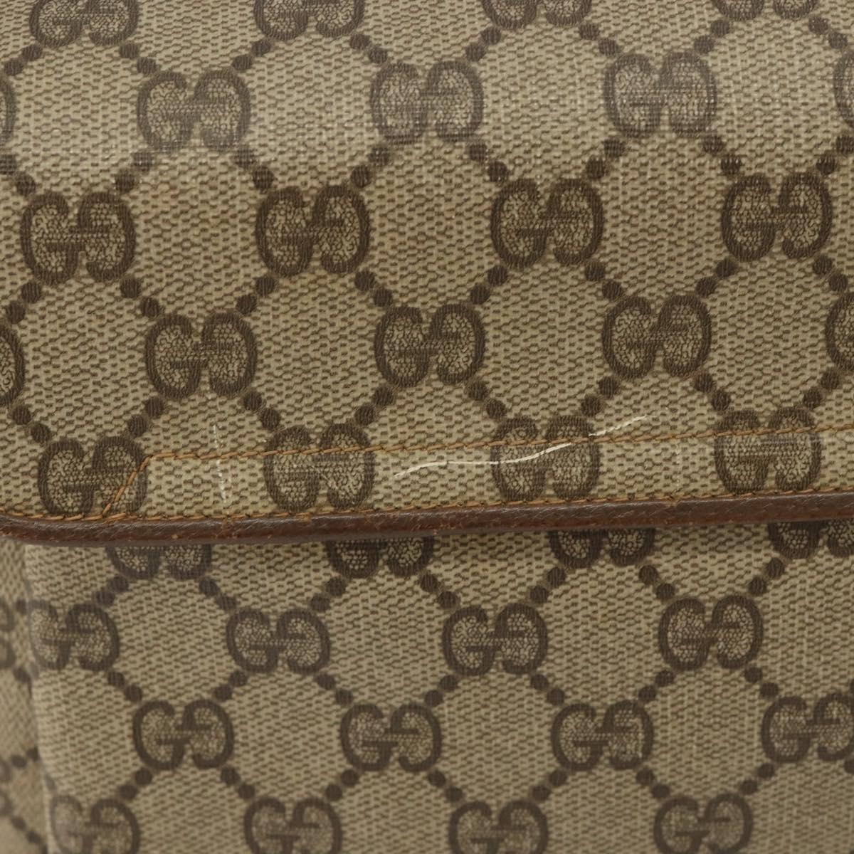 GUCCI GG Supreme Web Sherry Line Bag PVC Beige Gold 904 02 084 Auth 190926