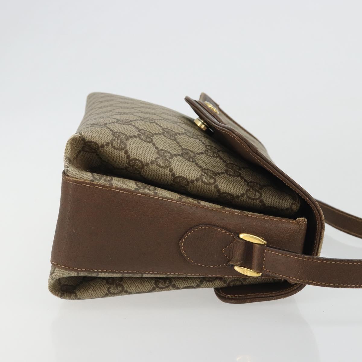 GUCCI GG Supreme Web Sherry Line Bag PVC Beige Gold 904 02 084 Auth 190926