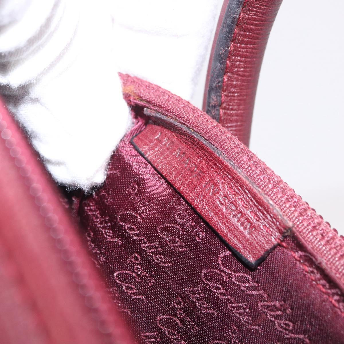 CARTIER Must Line Hand Bag Leather Bordeaux Gold Auth 190929