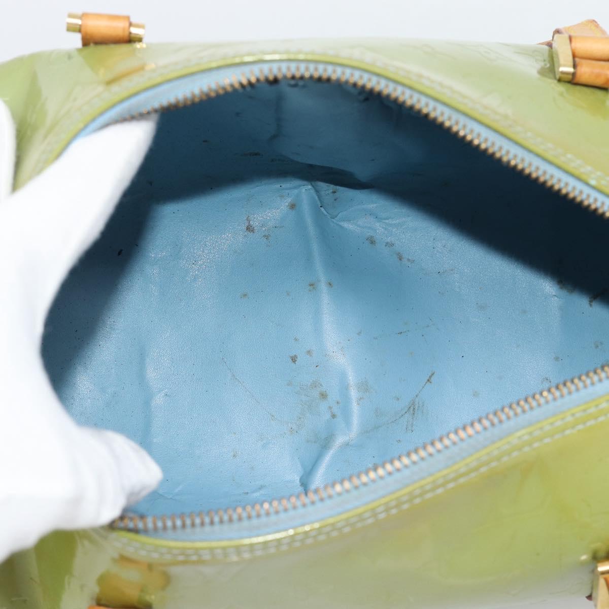 LOUIS VUITTON Monogram Vernis Bedford Hand Bag Baby Blue M91007 LV Auth 190931