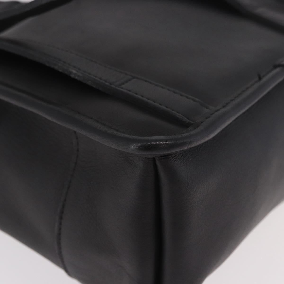 Coach Backpack Leather Black Gold Auth 190933A