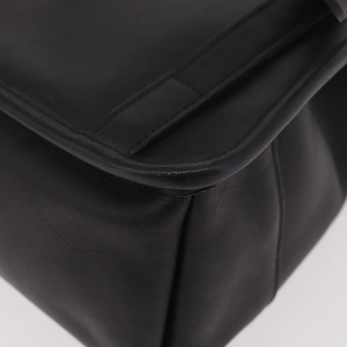 Coach Backpack Leather Black Gold Auth 190933A