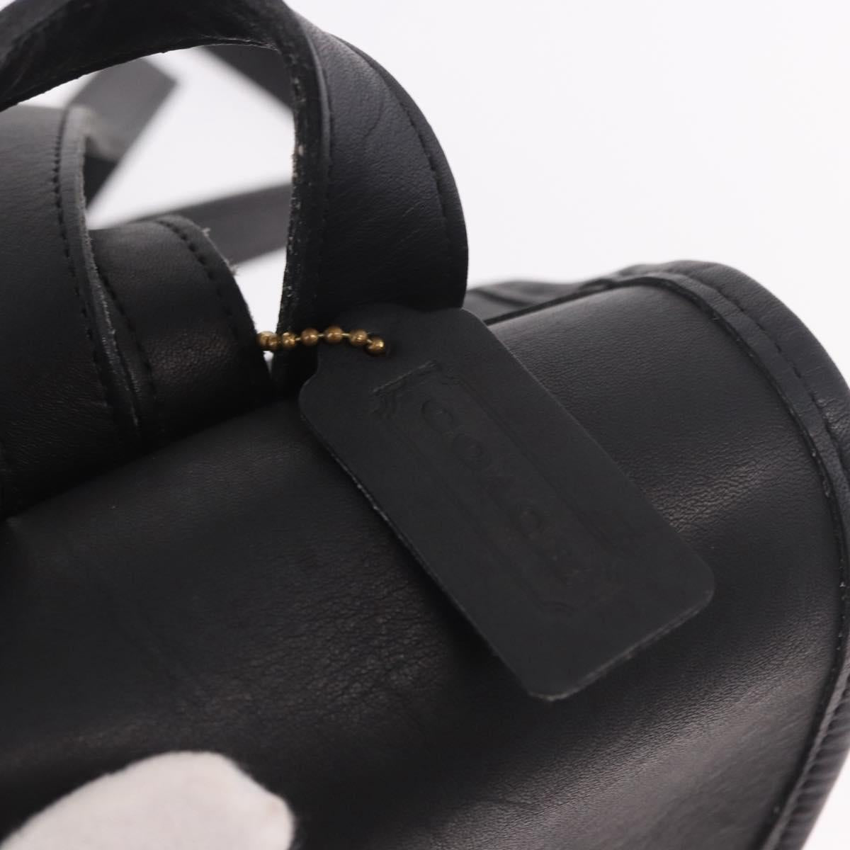 Coach Backpack Leather Black Gold Auth 190933A