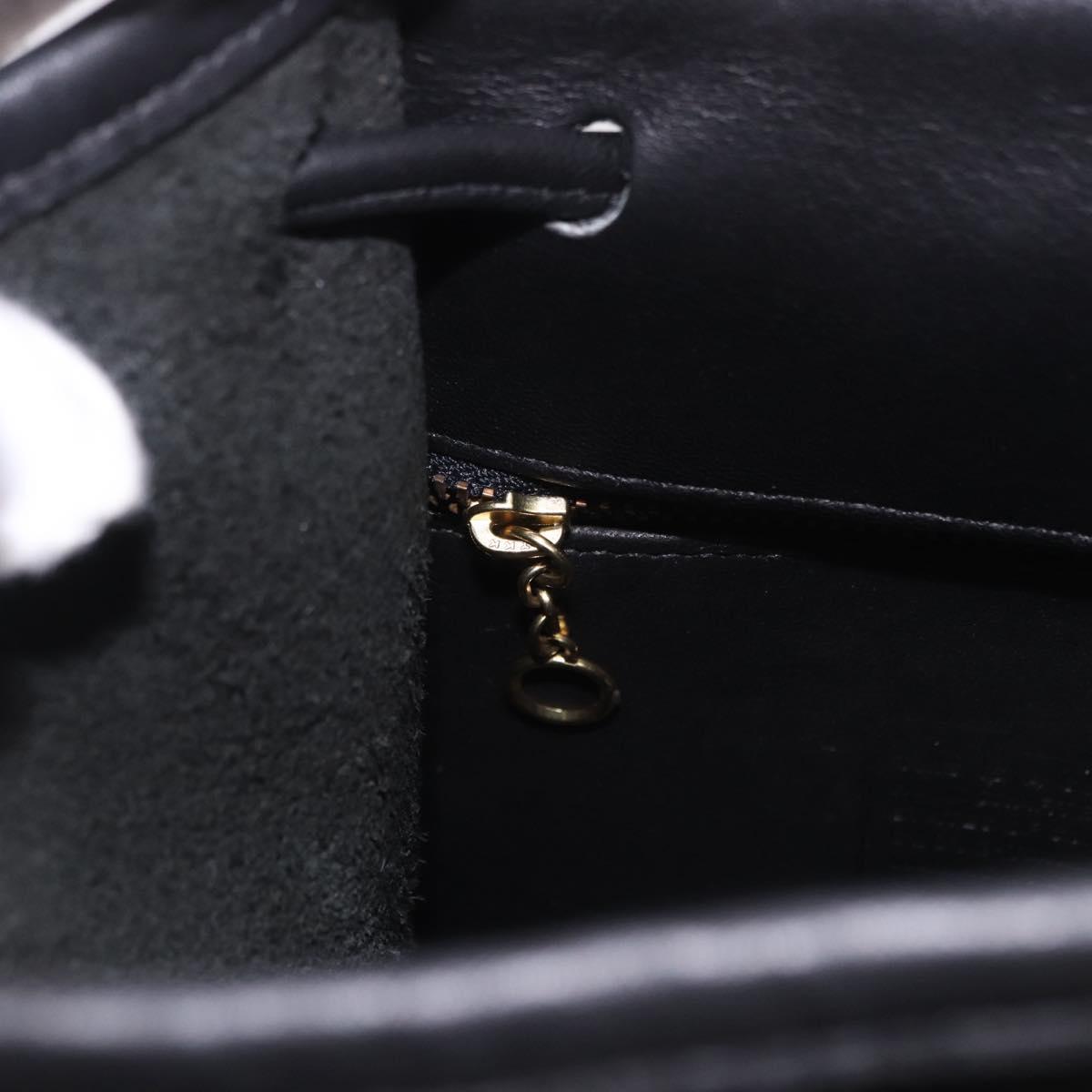 Coach Backpack Leather Black Gold Auth 190933A