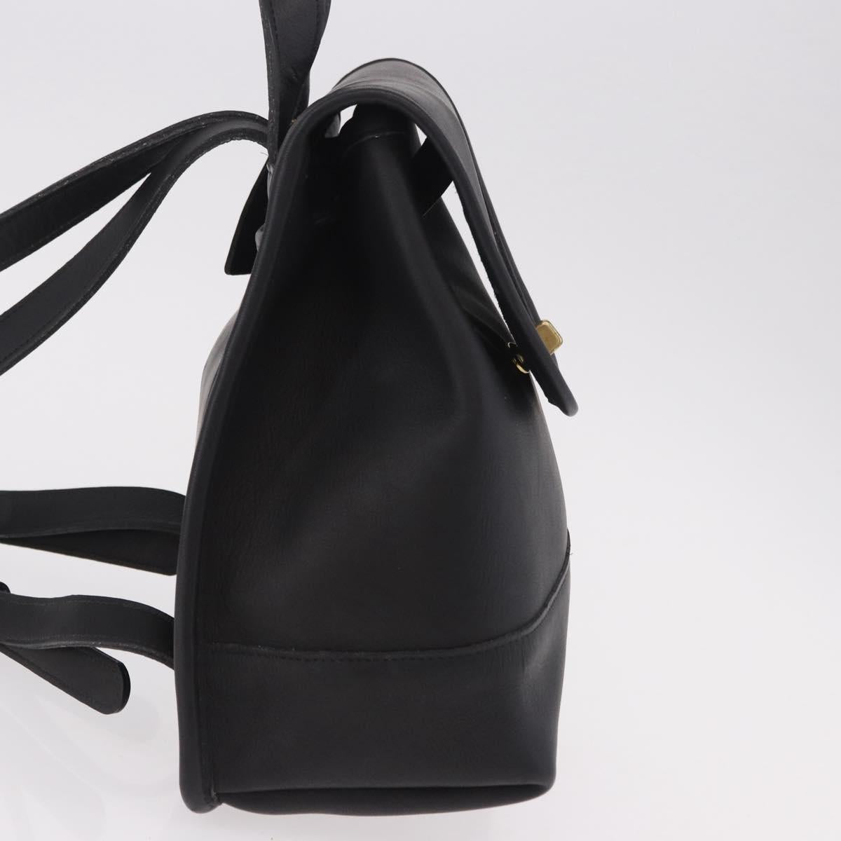 Coach Backpack Leather Black Gold Auth 190933A