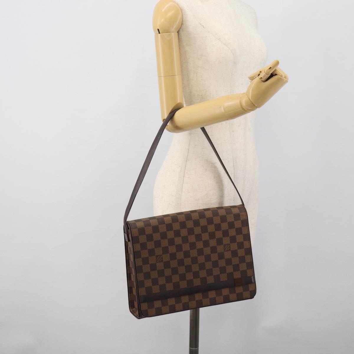 LOUIS VUITTON Damier Ebene Tribeca Ron Shoulder Bag N51160 LV Auth 190944