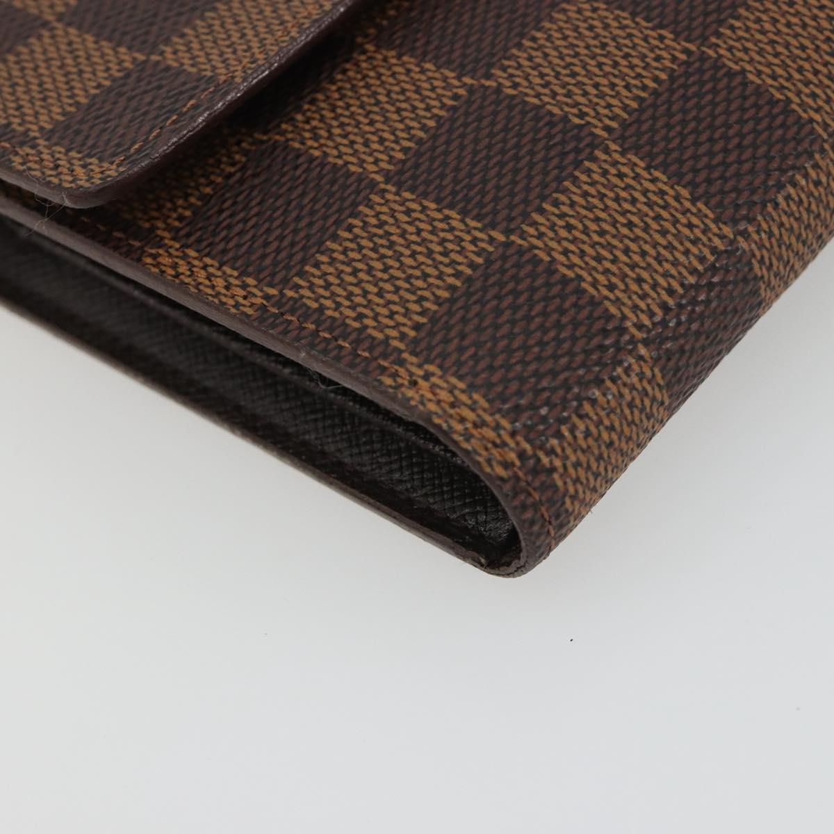 LOUIS VUITTON Damier Ebene Porte Tresor Etui Papie Wallet N61202 LV Auth 190945A