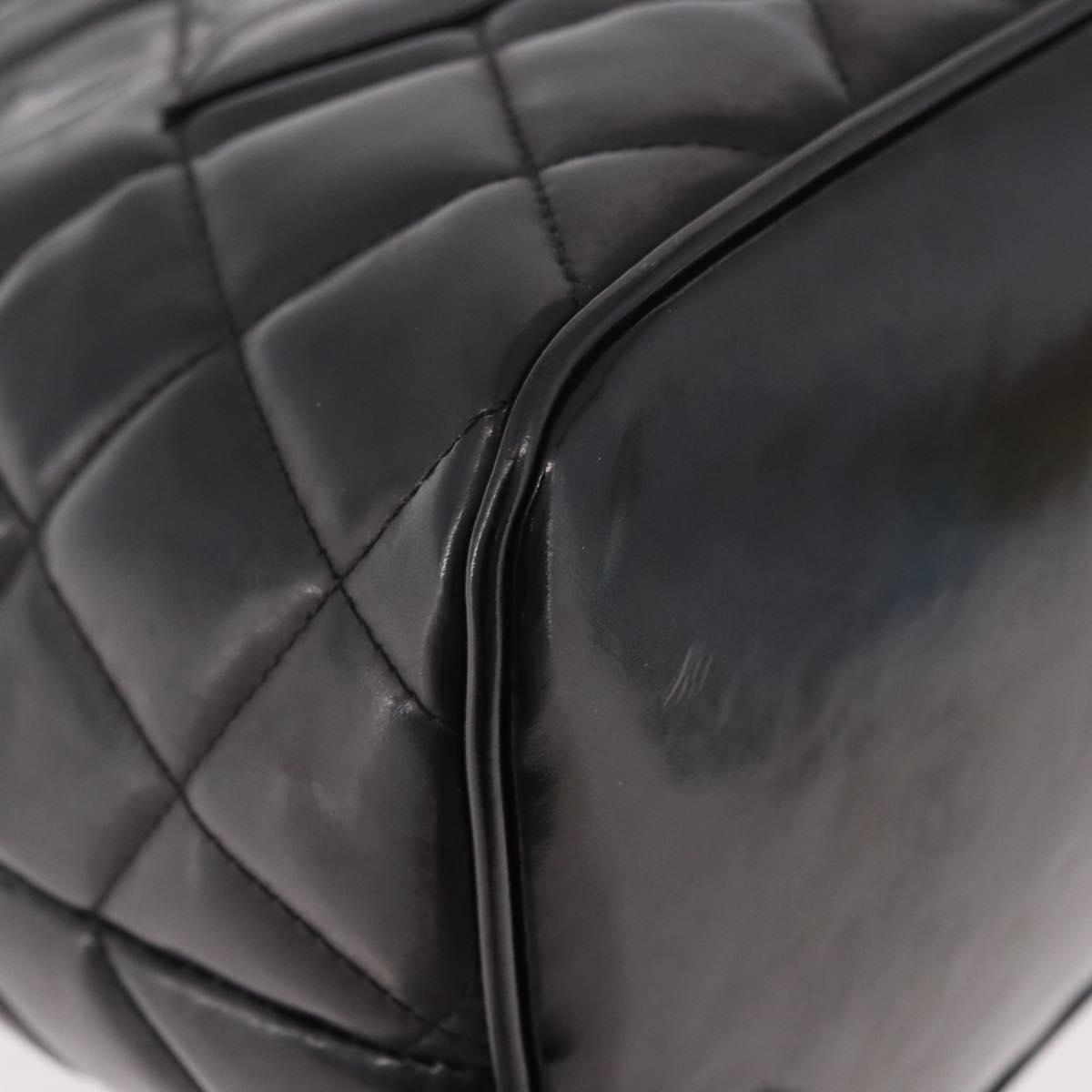 CHANEL Reissue Tote Bag Patent Black Gold CC Auth 190951