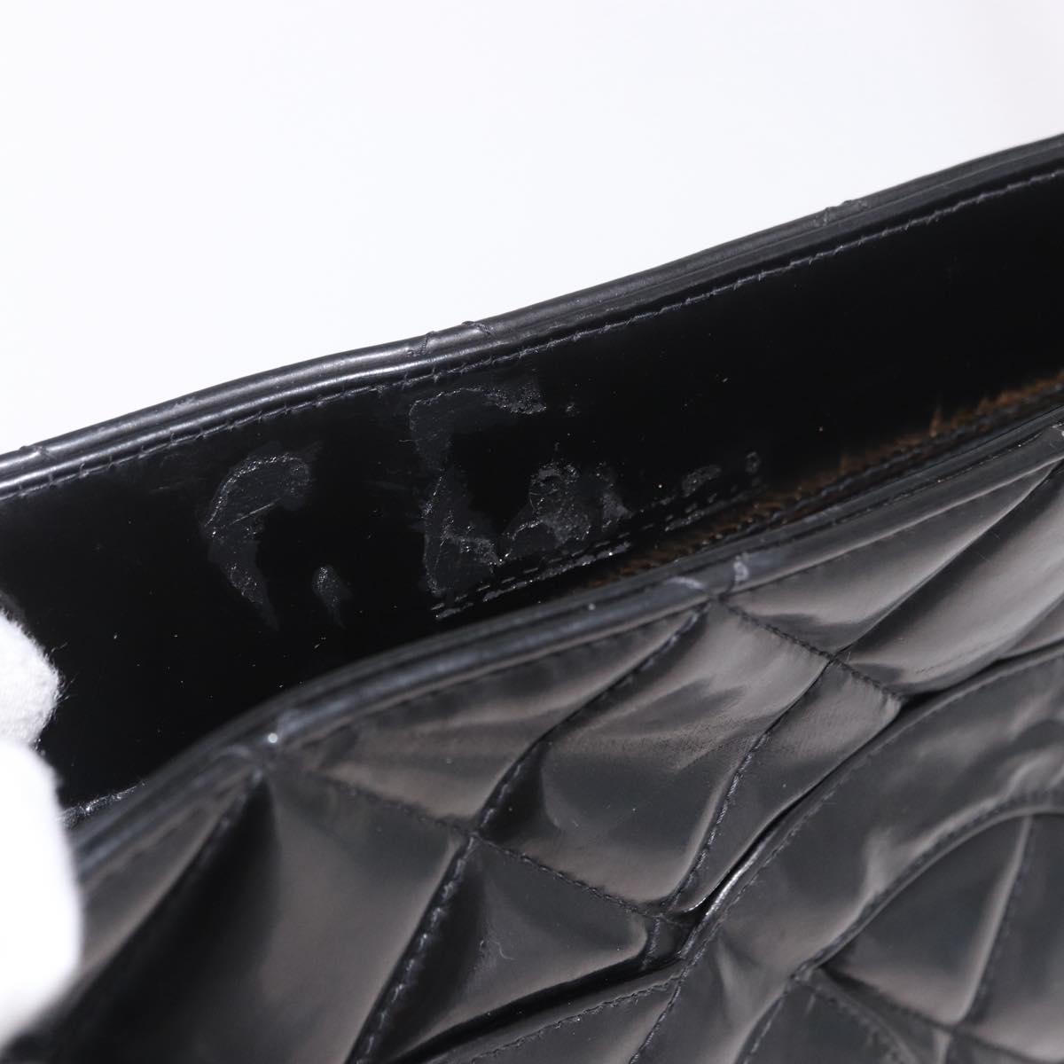 CHANEL Reissue Tote Bag Patent Black Gold CC Auth 190951