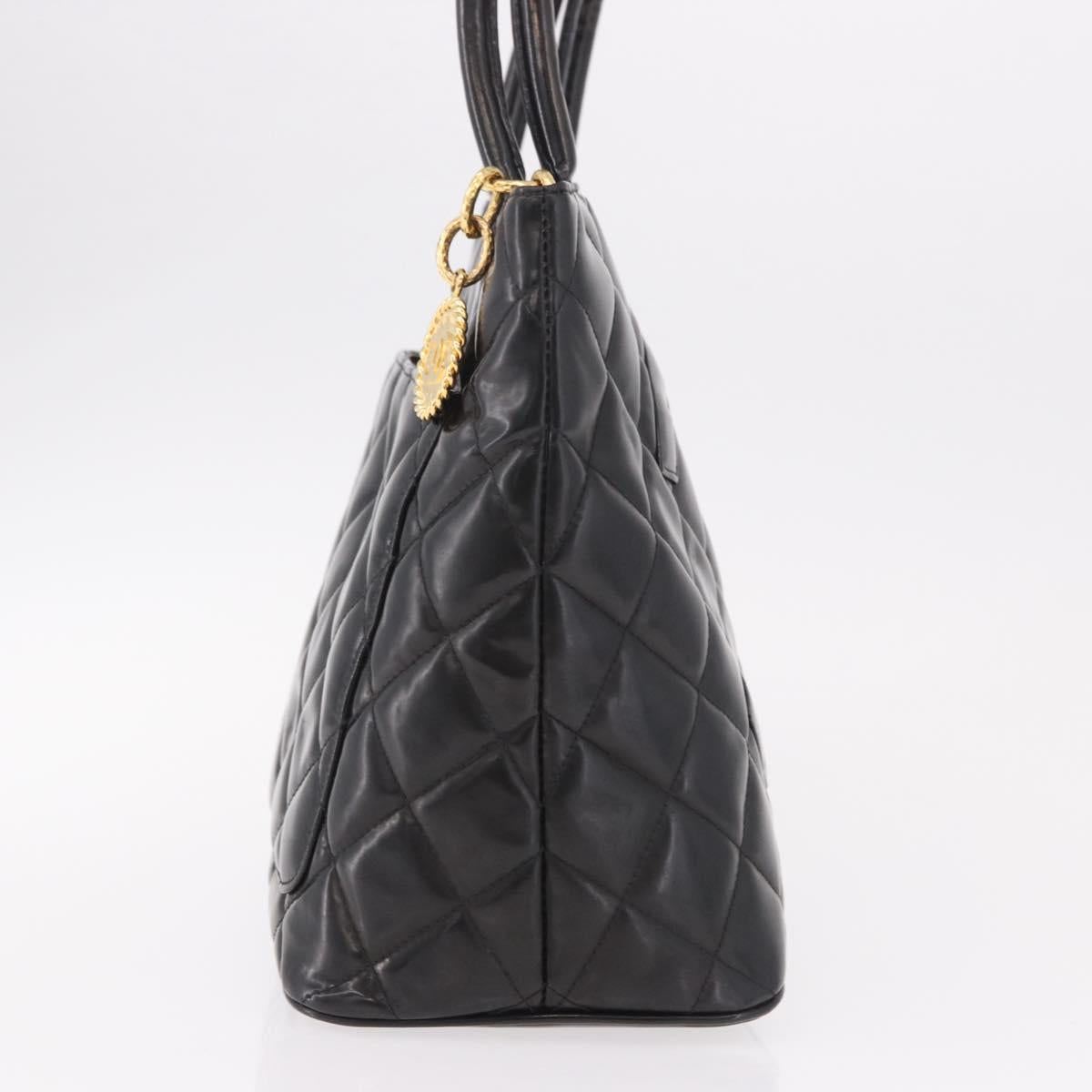 CHANEL Reissue Tote Bag Patent Black Gold CC Auth 190951