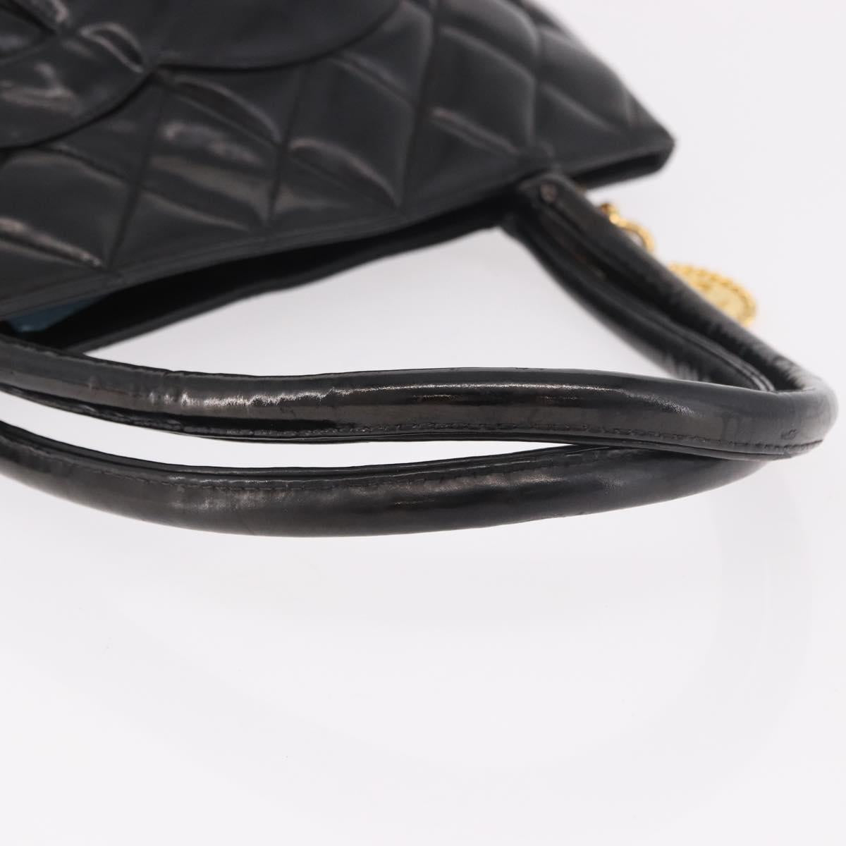 CHANEL Reissue Tote Bag Patent Black Gold CC Auth 190951