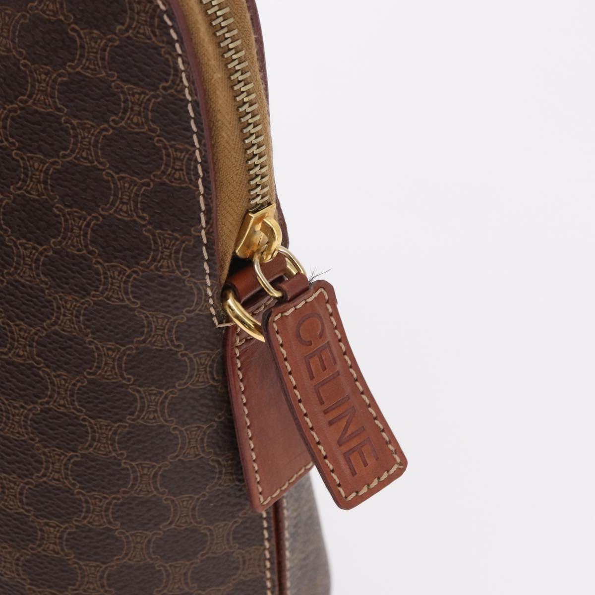 CELINE Macadam Hand Bag PVC Leather Brown Gold Auth 190952A