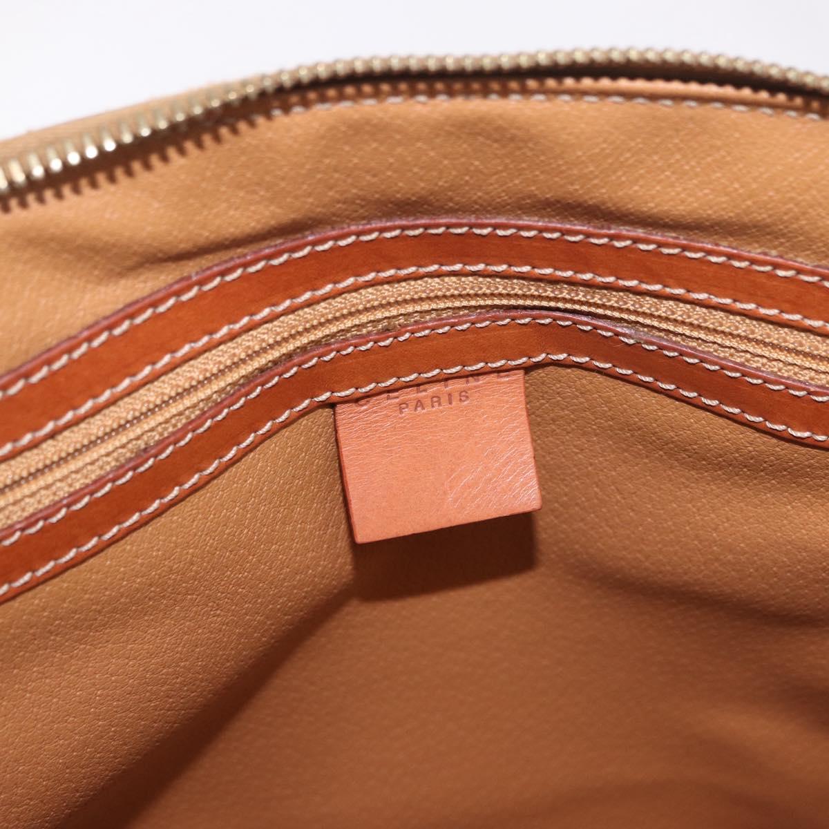 CELINE Macadam Hand Bag PVC Leather Brown Gold Auth 190952A