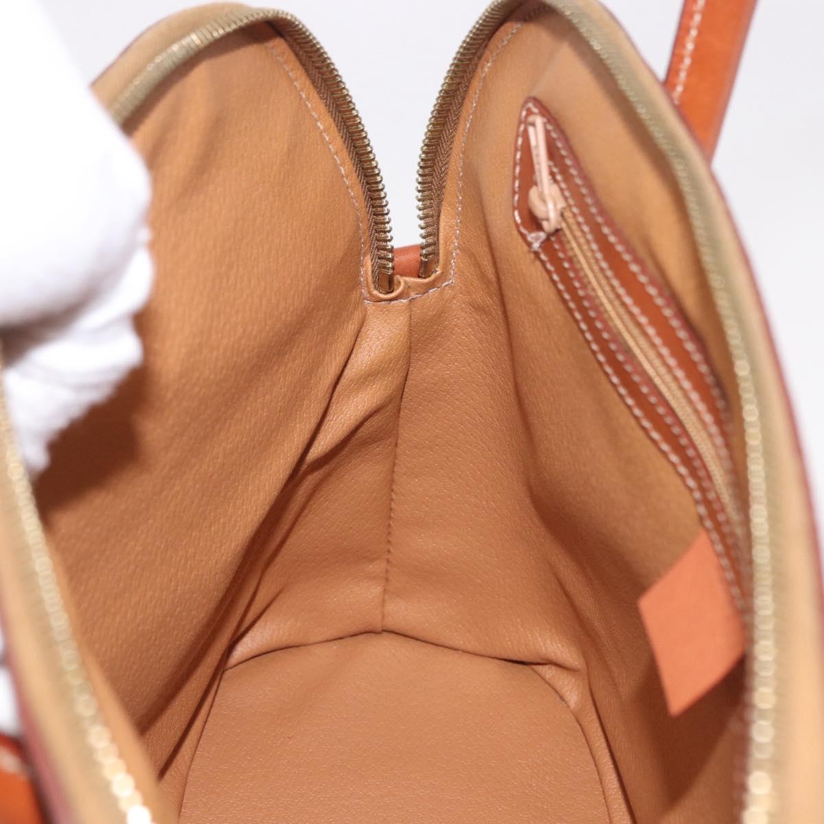 CELINE Macadam Hand Bag PVC Leather Brown Gold Auth 190952A