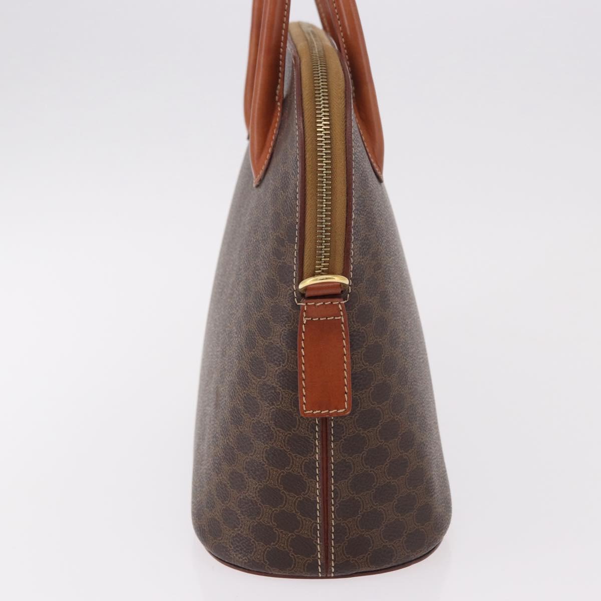 CELINE Macadam Hand Bag PVC Leather Brown Gold Auth 190952A