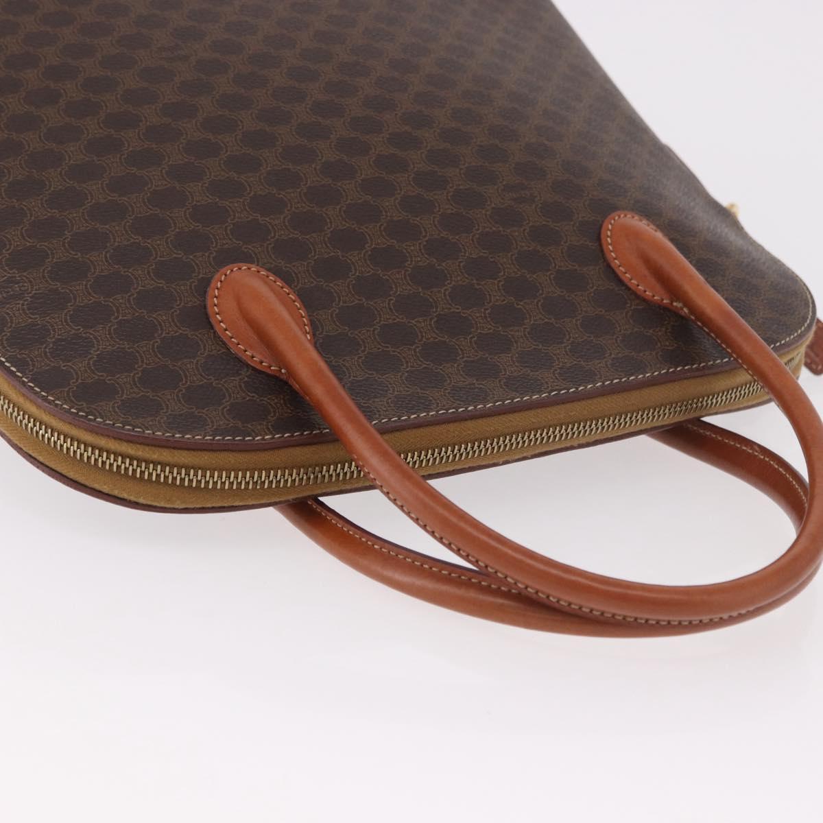 CELINE Macadam Hand Bag PVC Leather Brown Gold Auth 190952A