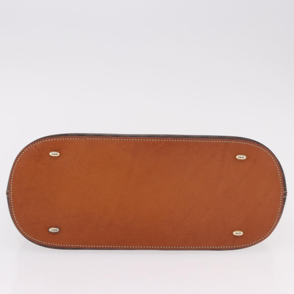 CELINE Macadam Hand Bag PVC Leather Brown Gold Auth 190952A