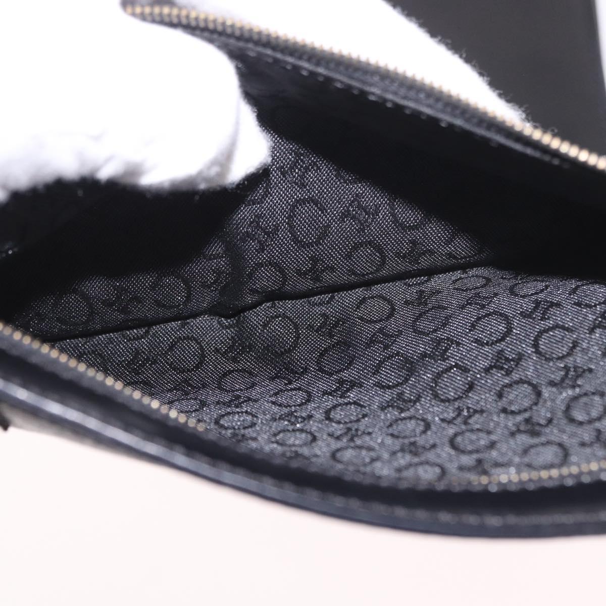 CELINE Macadam Hand Bag PVC Leather Black Gold Auth 190956A