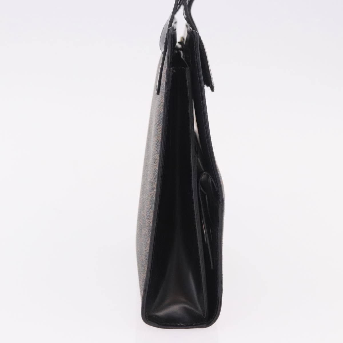 CELINE Macadam Hand Bag PVC Leather Black Gold Auth 190956A