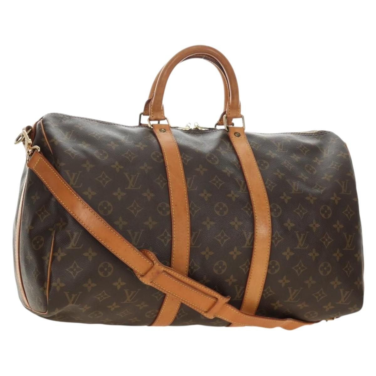 LOUIS VUITTON Monogram Keepall Bandouliere 45 Boston Bag M41418 LV Auth 190958V