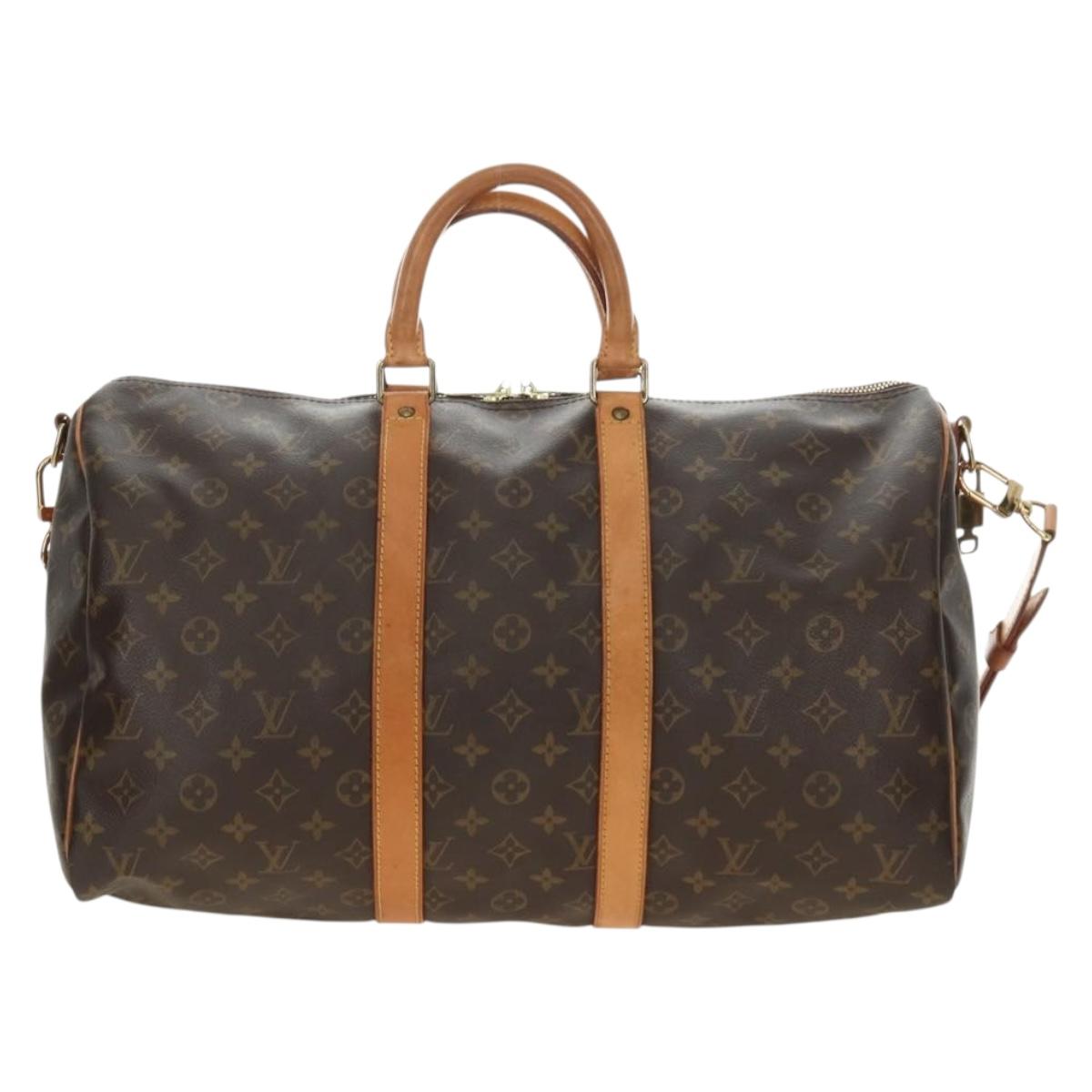 LOUIS VUITTON Monogram Keepall Bandouliere 45 Boston Bag M41418 LV Auth 190958V