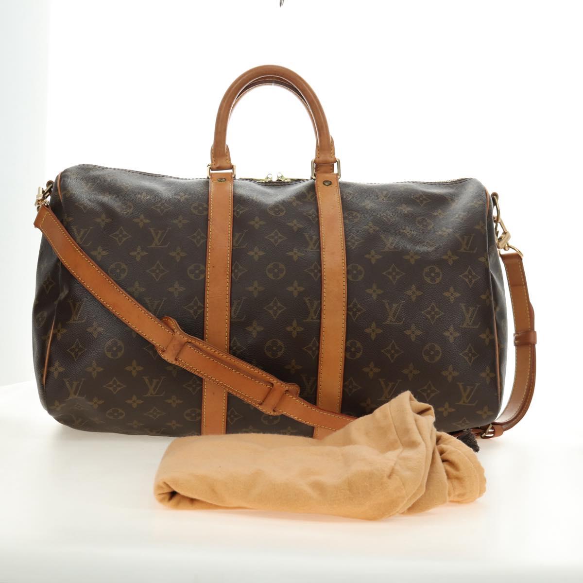 LOUIS VUITTON Monogram Keepall Bandouliere 45 Boston Bag M41418 LV Auth 190958V
