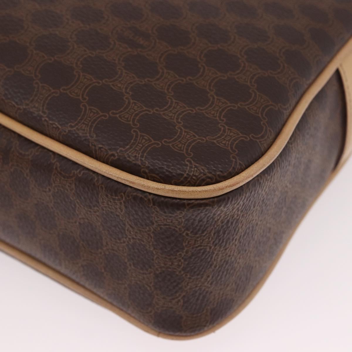 CELINE Macadam Shoulder Bag PVC Leather Brown Gold Auth 190963A