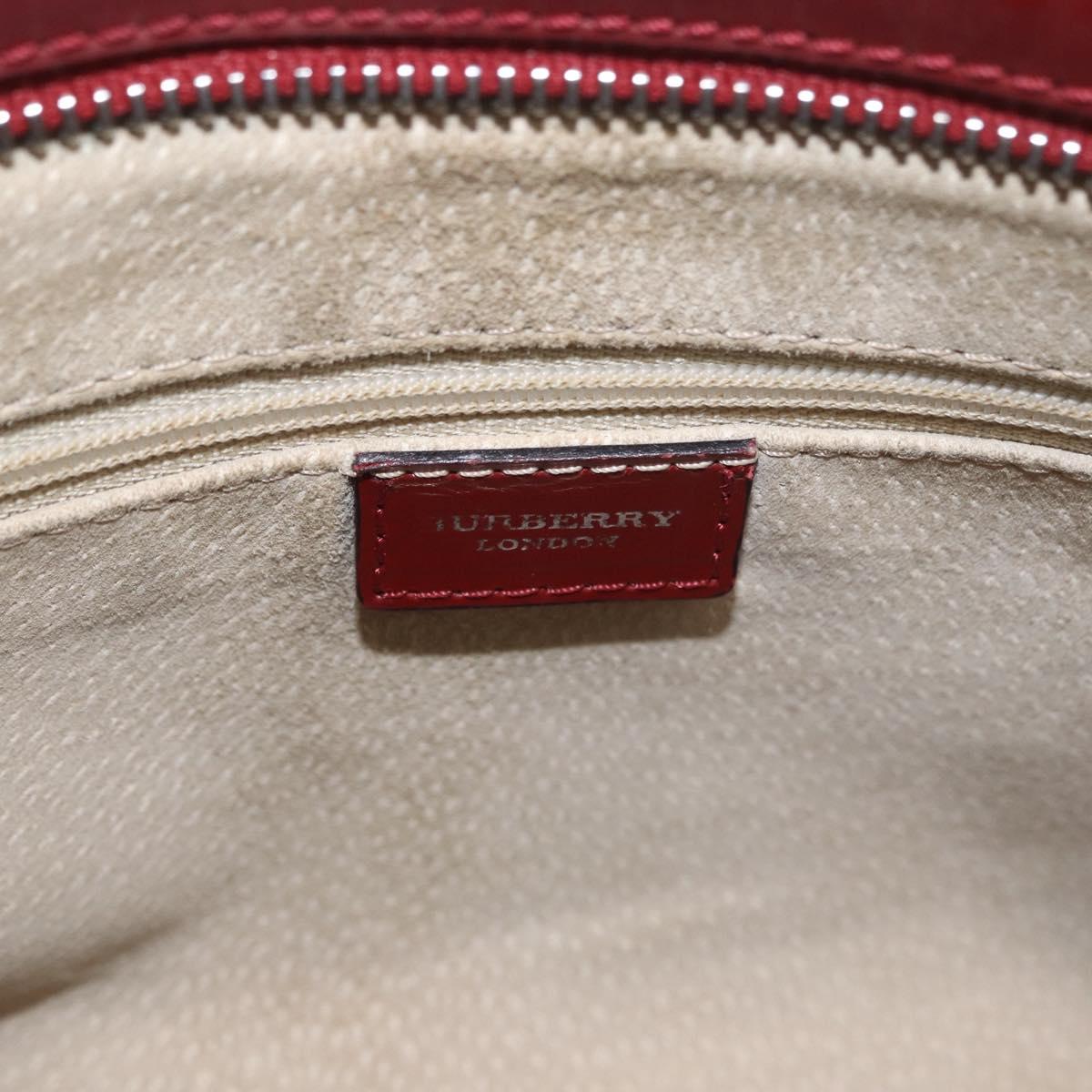 BURBERRY Nova Check Tote Bag PVC Leather Beige Silver Auth 190964