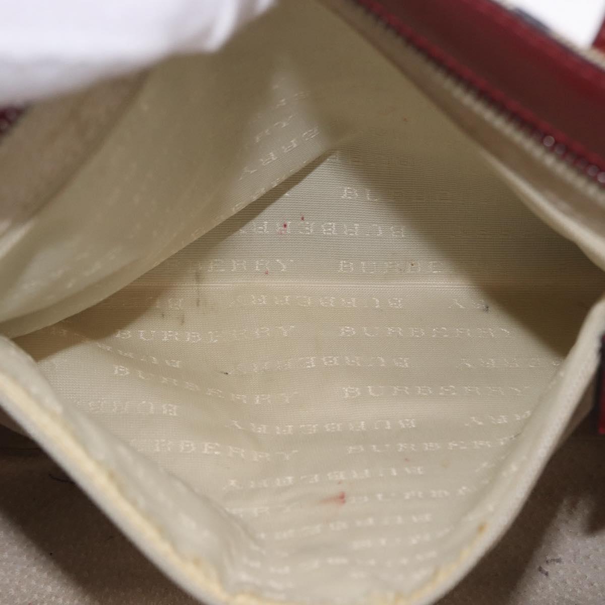 BURBERRY Nova Check Tote Bag PVC Leather Beige Silver Auth 190964