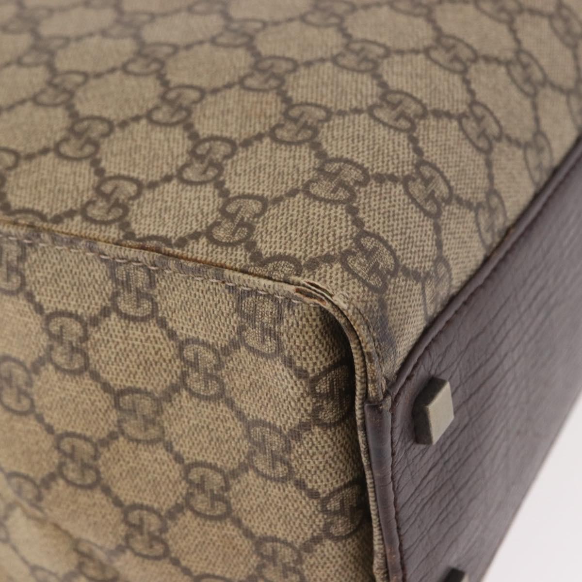 GUCCI GG Supreme Tote Bag PVC Leather Beige 91249 Auth 190967