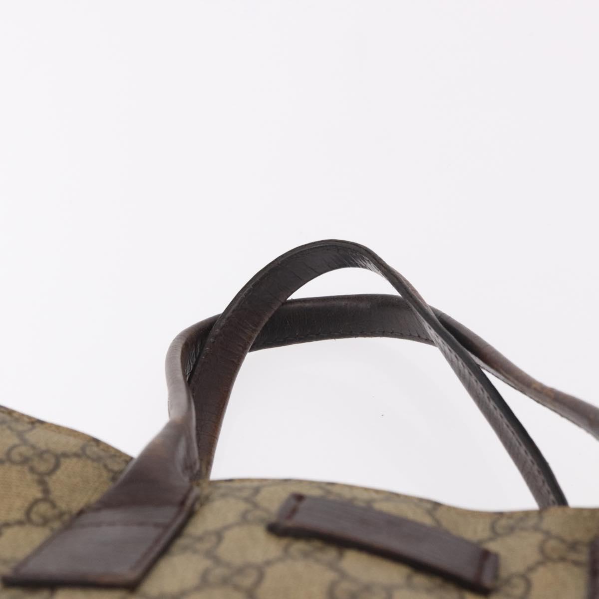 GUCCI GG Supreme Tote Bag PVC Leather Beige 91249 Auth 190967