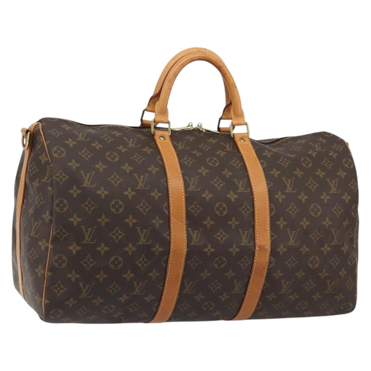 LOUIS VUITTON Monogram Keepall Bandouliere 50 Boston Bag M41416 LV Auth 190968A