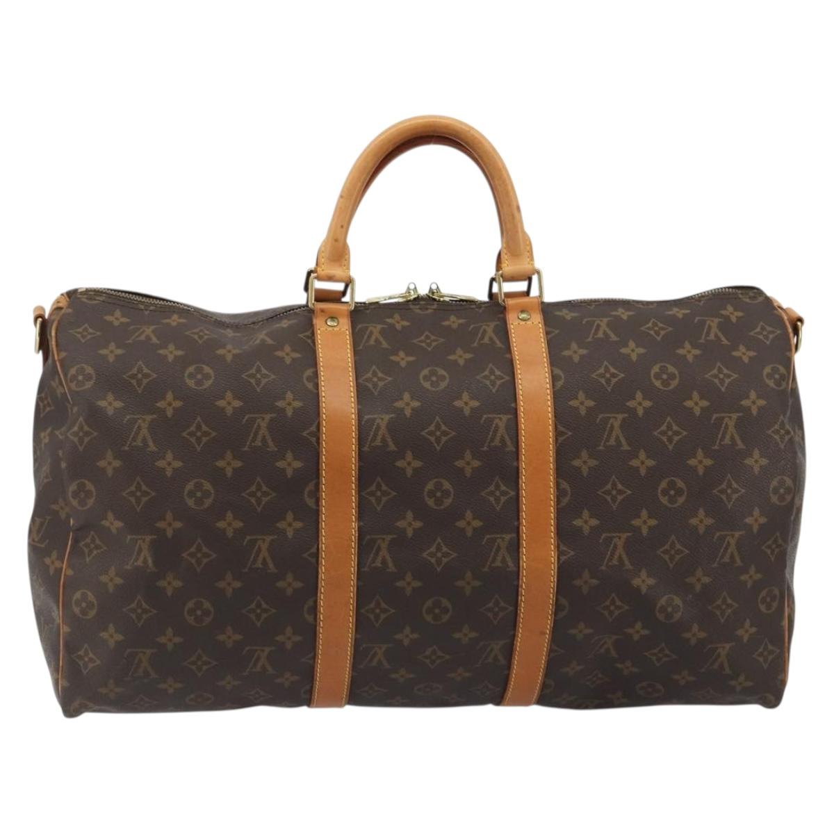 LOUIS VUITTON Monogram Keepall Bandouliere 50 Boston Bag M41416 LV Auth 190968A