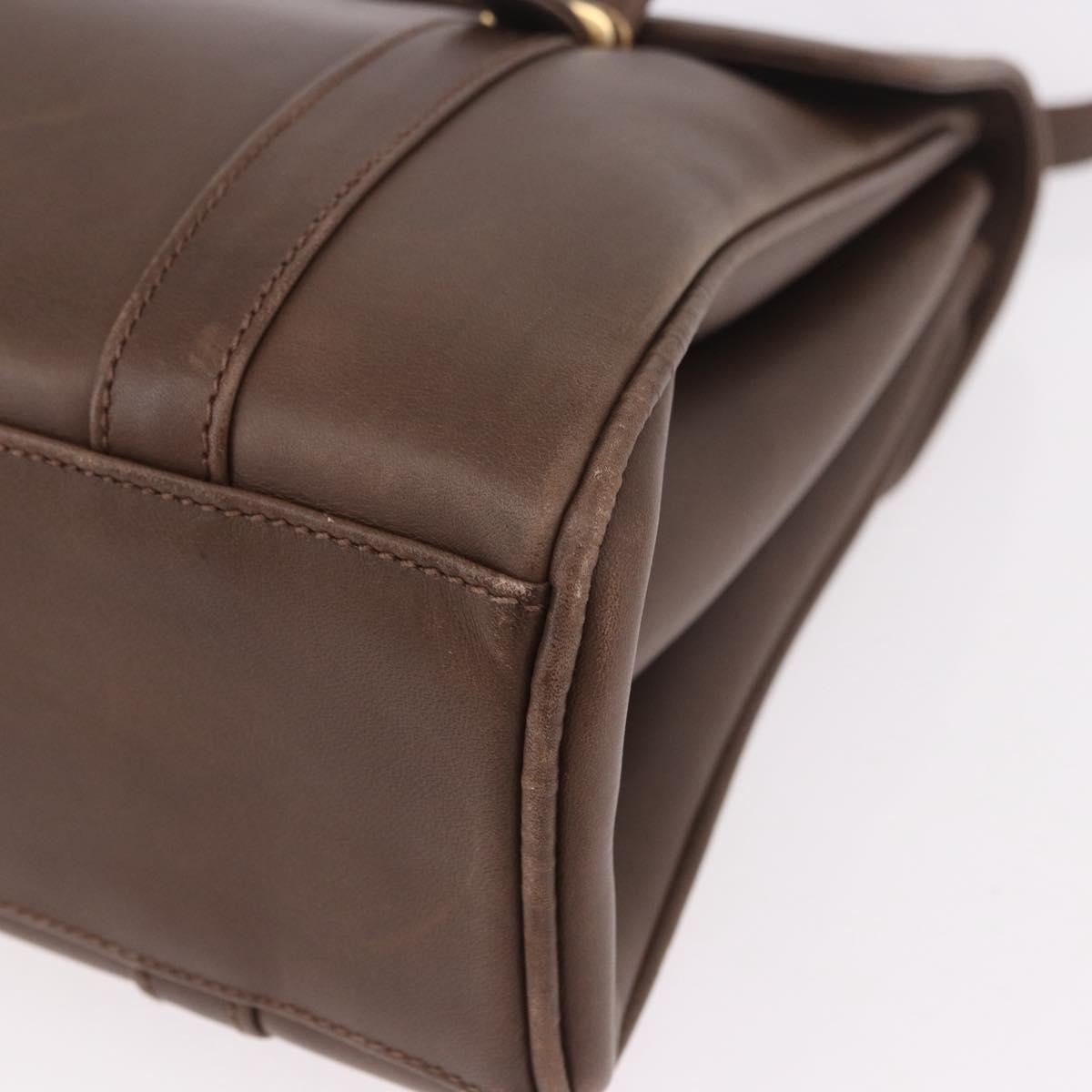 GUCCI Hand Bag Leather Brown Gold 000 46 4857 Auth 190970