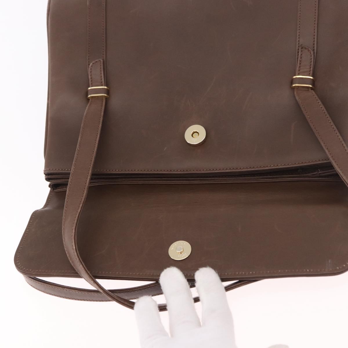 GUCCI Hand Bag Leather Brown Gold 000 46 4857 Auth 190970