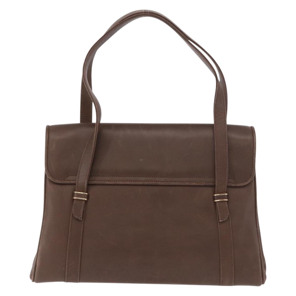 GUCCI Hand Bag Leather Brown Gold 000 46 4857 Auth 190970