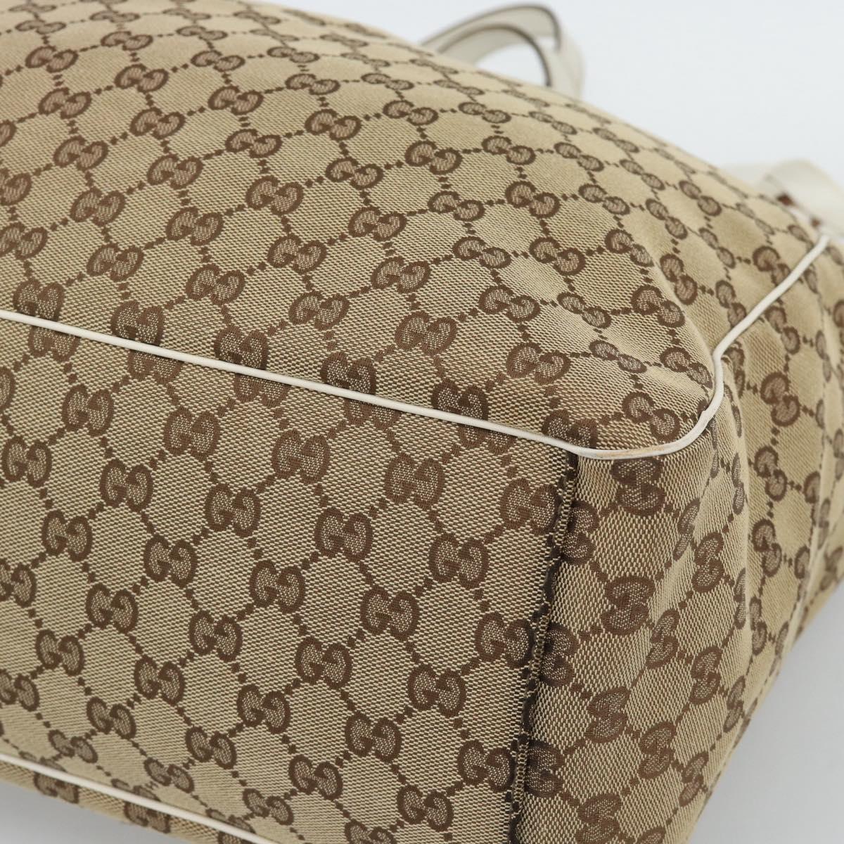 GUCCI GG Canvas Tote Bag Beige Gold 153695 Auth 190971A