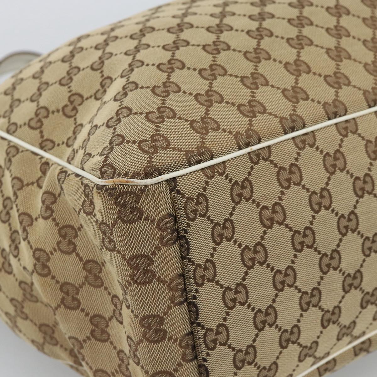 GUCCI GG Canvas Tote Bag Beige Gold 153695 Auth 190971A